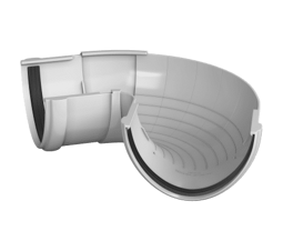 ТН ПВХ 125/82 мм, угол желоба, регулируемый 90°-150°, белый, шт.